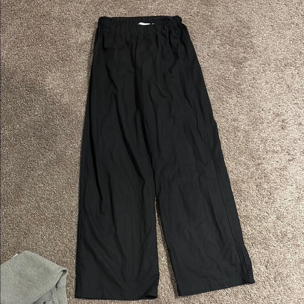 Women's Black Wide-Leg Joggers
